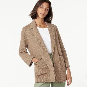 J Crew Sophie open-front sweater-blazer in chevron